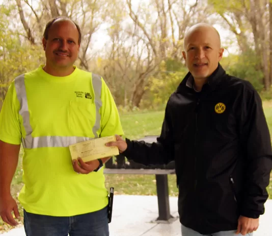 Woodville Lions Club donates to Village of Woodville for Steven Park shelter improvement