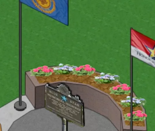 This is a concept drawing of the proposed Blue Star Marker memorial for Windmill Park. Submitted