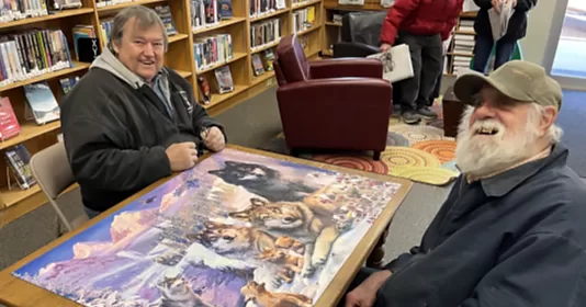 Whether or not you are a puzzler yourself, I’m sure you have seen and can appreciate the talents of the inestimable Carl, known to most of us as Butch! He got a huge 2,000-piece puzzle done almost by himself in March. Submitted photo