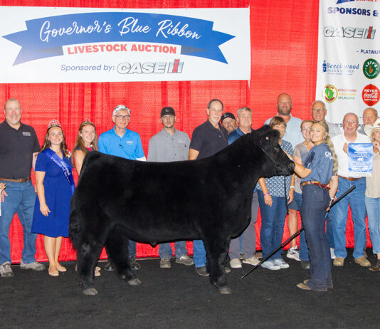 Josie Lorentz of Woodville has won high bid for her Grand Champion Steer